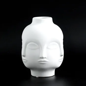 

Ladies Face Head Planter Vase Face Vase for Flower Human Face Flower Vase Succulent Pot Home Garden Ornament White Ceramic Craft