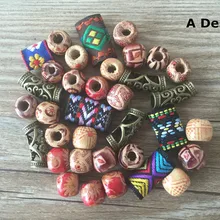 50 деревянные и бронзовые бусины из смешанной дредлок Бисер для плетения 5-8 мм отверстие