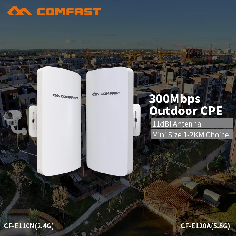 Маршрутизатор COMFAST Wi-Fi Mini Outdoor CPE 1-2 км 300 Мбит/с мост наружный ретранслятор для