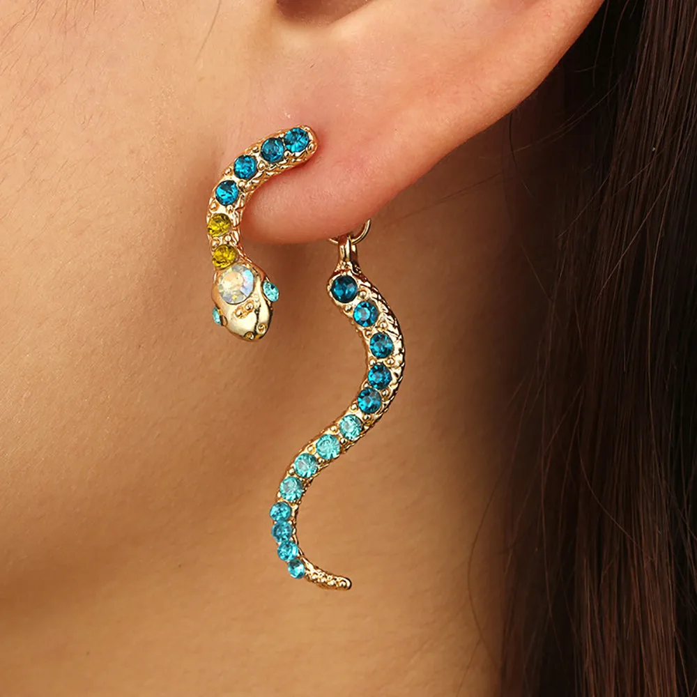 

Ladies Girl Ear Decor Women Vintage Personality Zodiac Snake-shaped Earrings Animal Alloy Earrings