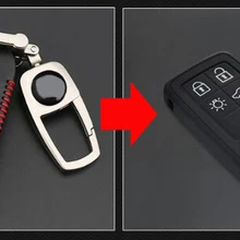 Из натуральной кожи ключеник Автомобильный держатель бумажник для Volvo XC60 S80 S80L 5 кнопок Замена Key Holder