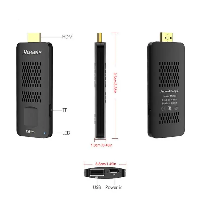 M95C Android 6.0 TV Dongle S905X Quad Core 64Bit 1GB/8GB TV Stick H.265 UHD 4K VP9 HDR WiFi 3D Media Player Multi-language
