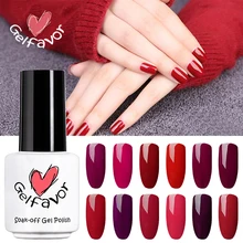 Gelfavor 7ml Red Color Series Soak Off Nail Gel Polish Art Gel Lacquer Semi Vernis Permanent UV LED Lamp Nail Varnish Nail Art