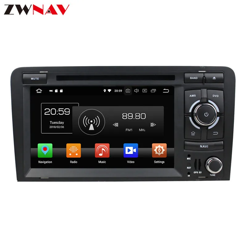 Discount Android 9 4+32G Car CD DVD Player GPS navigation For Audi A3 2006-2013 head unit multimedia player tape recorder 0