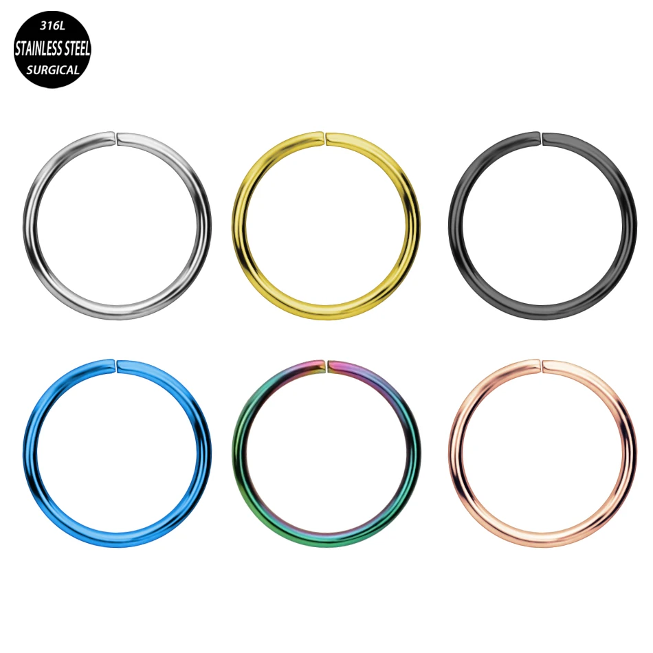 

1Pc Captive Ring Surgical Steel Bead Circular Piercing CBR Nose Ring Septum Nose Hoops Segment Rings Body Jewelry