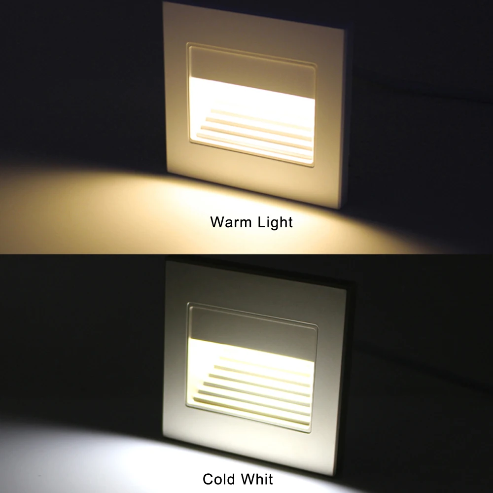 SANDIY Led Stair Light Recessed Wall Lamp Indoor Nightlights for Step Balcony Kitchen Decor Footlight 110V/220V led light led wall lamp wall light