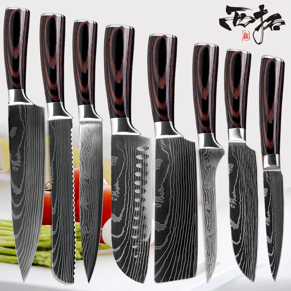 

XITUO Chef Kitchen Knife Set 8 in Professional Japanese Chef Knives 7CR17 440C High Carbon Stainless Steel Slicing Santoku Knife