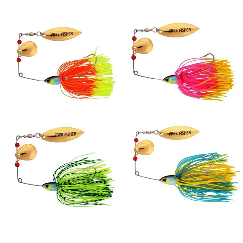 

4pcs Fishing Hard Spinner Lures Spinner bait Pike Bass
