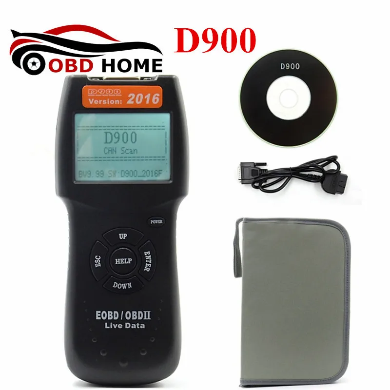 

OBDII Scanner D900 Code Reader OBD2 Latest Version 2016 EOBD CAN-BUS Live Data DTC OBD Check Engine Multi-Brand Cars