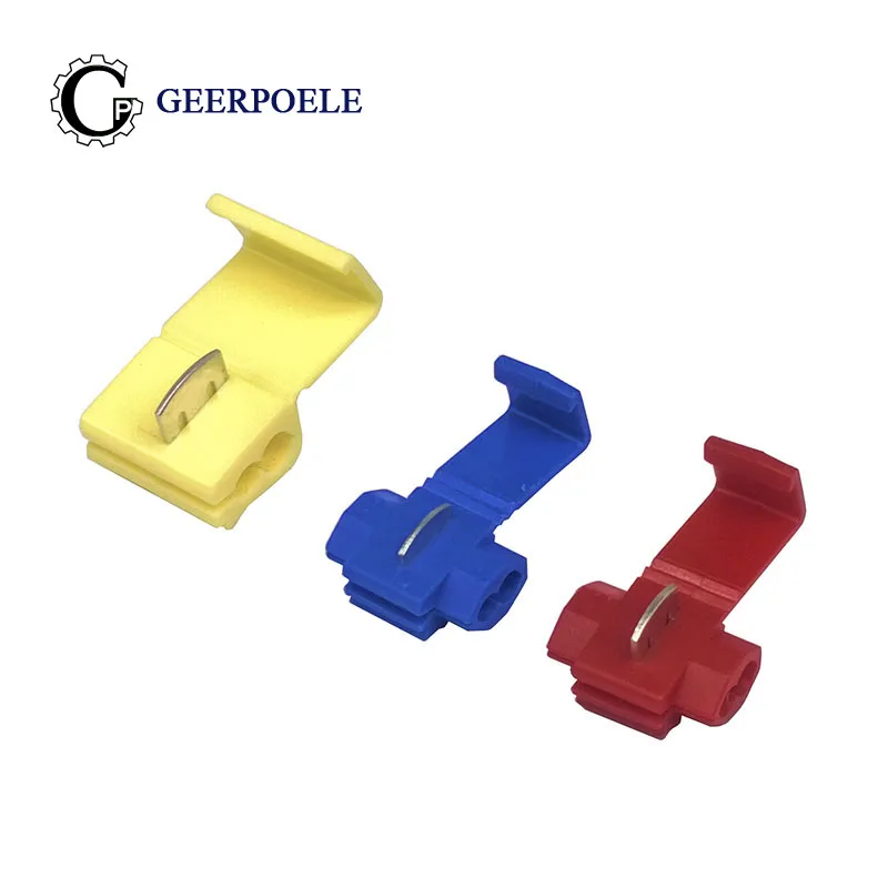 

10 pcs/lot Lossless Joint Blue/Red/Yellow Crimp Terminal Quick Lock Wire Electrical Cable Connectors Clip Wire lip