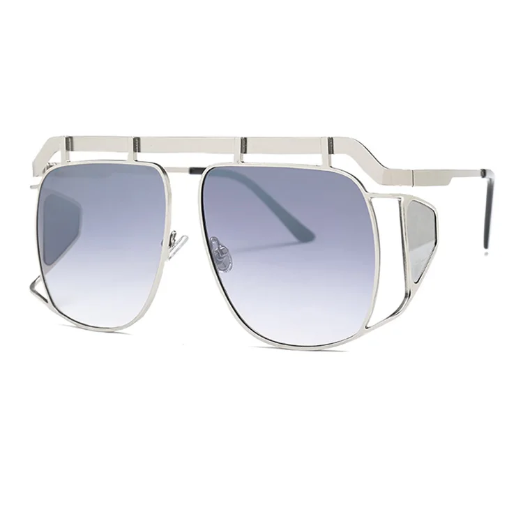 MADELINY негабаритных Квадратные Солнцезащитные очки для женщин фирменный дизайн Модная металлическая оправа неравномерность женские солнцезащитные очки MA226 - Цвет линз: C5