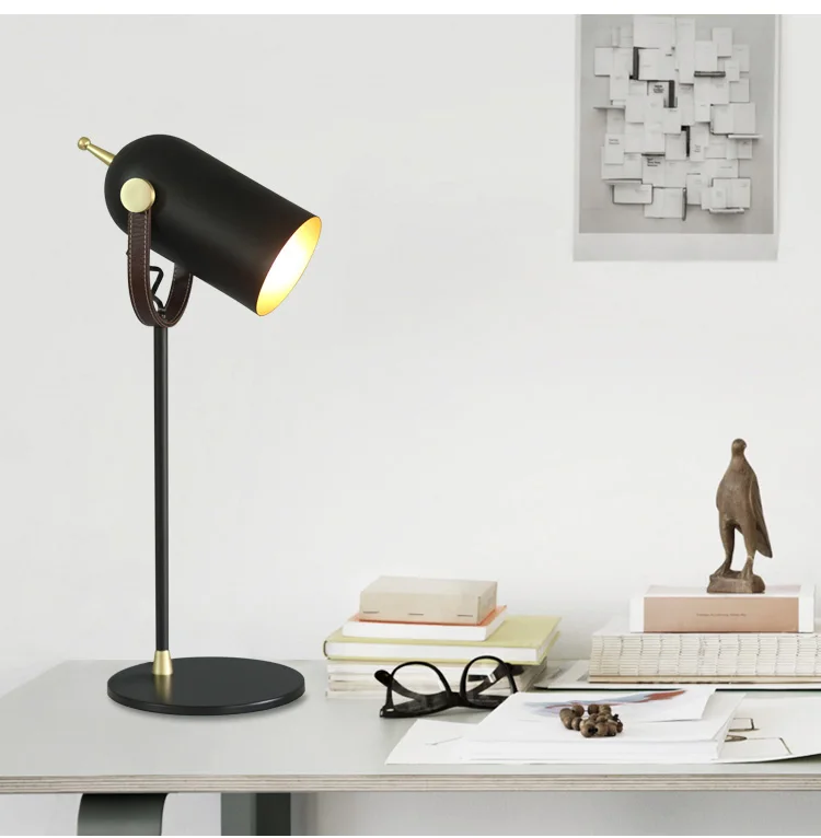 Moderno de Couro Conduziu a Lâmpada Luz da Mesa Nordic Ferro Forjado Candeeiro Mesa Personalidade Criativa Quarto Cabeceira Olho 7 Luminárias de mesa