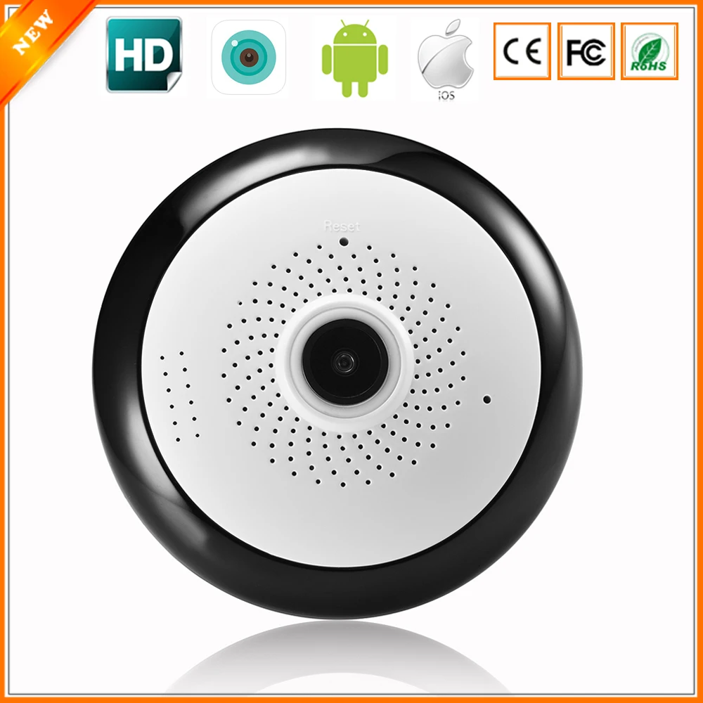 

BESDER Mini 360 Degree VR Panoramic Camera IP Wifi Indoor Widest Viewing Angle Two Way Audio SD Card Motion Detect IP Camera