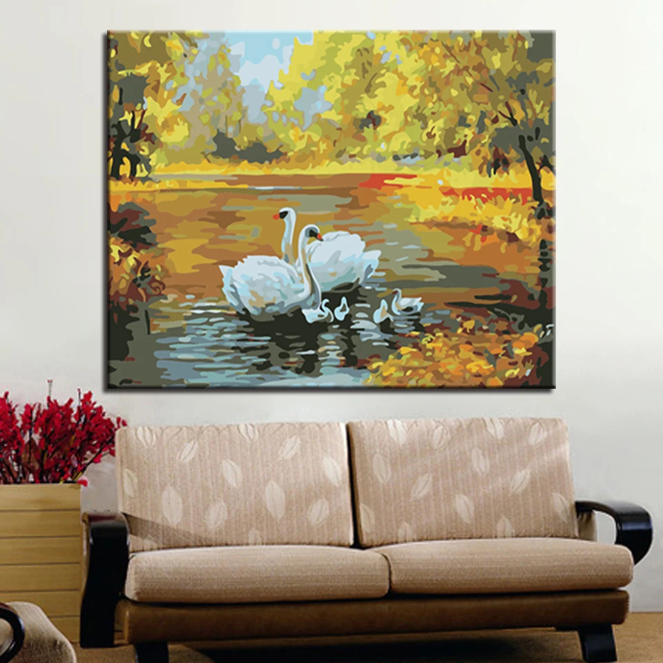 Oil Painting By Numbers DIY Digital Coloring Linen Canvas Home