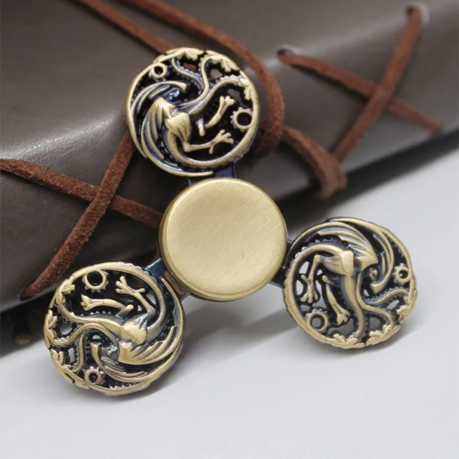 

2017 New Game Of Thrones House Stark Wolf Badge Logo House Targaryen Family Logo Dragon Figet Spiner Fidget Toys Anti Stress Toy