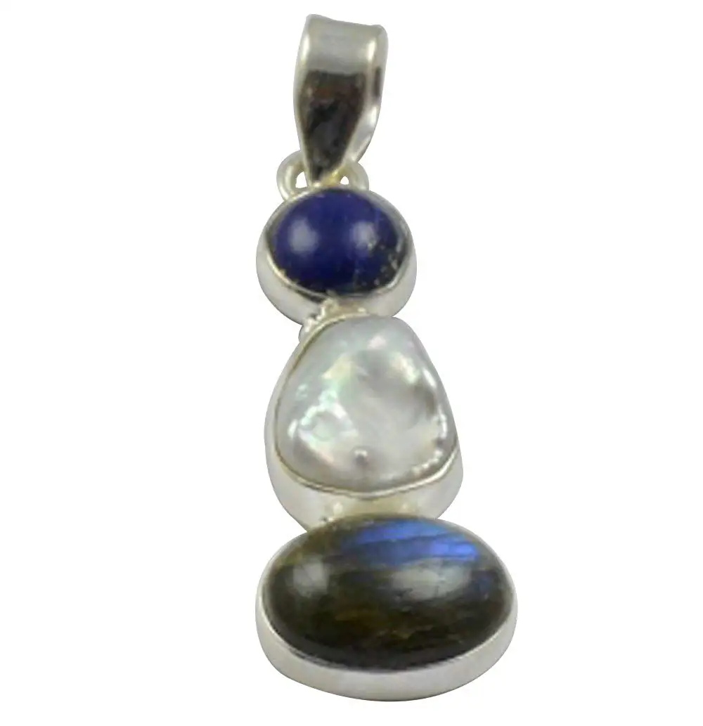Подвеска Lovegem Nature Labradorite &amp Biwa из стерлингового серебра 925 пробы 49 мм MHBAP4976 |