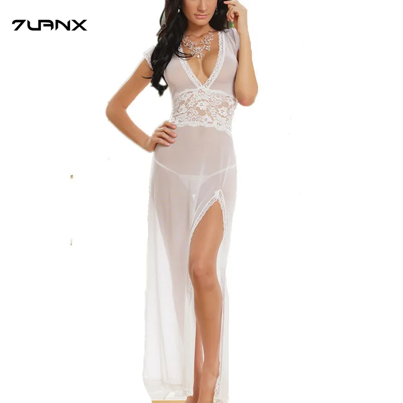 robe de nuit longue transparente