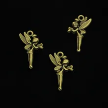 80pcs Antique Bronze Plated angel fairy tinkerbell Charms for Jewelry Making DIY Handmade Pendants 25*15mm