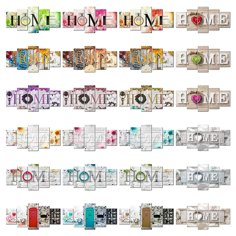 

New 5pcs Painting 5D DIY Diamond painting Cross stitch Cartoon square Diamond embroidery Family Full Diamond mosaic Home Decor