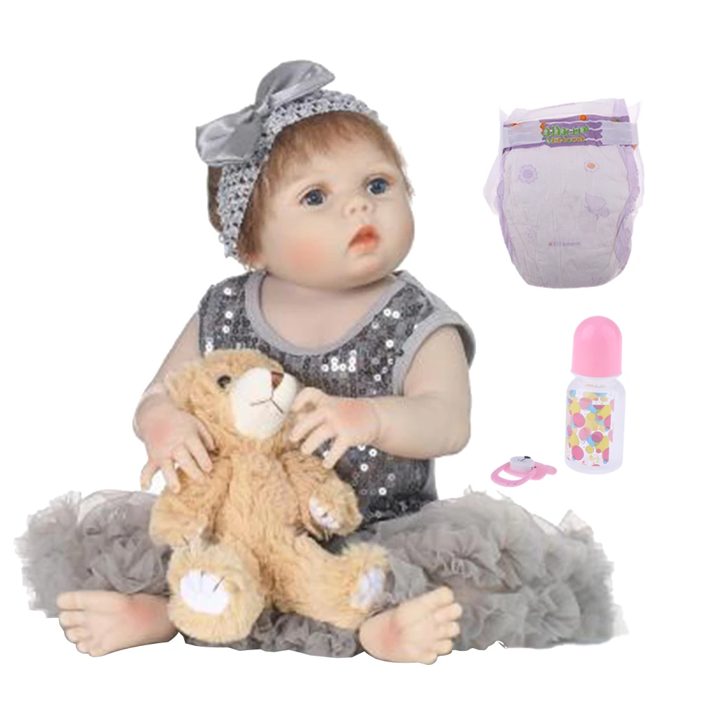 

Vivid Real Looking Dolls Realistic 22inch Silicone Reborn Infant Newborn Baby Doll Toddler Model Lovely Simulation Fashion Doll