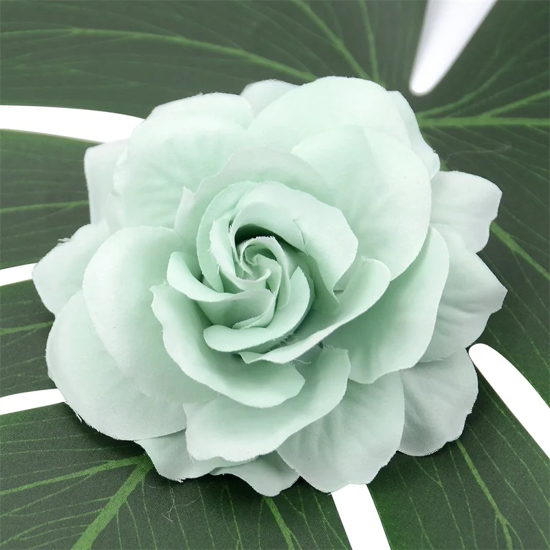 30 шт. большие искусственные белые розы шелковые головки цветов для украшения свадьбы DIY ВЕНОК Подарочная коробка Скрапбукинг искусственные поддельные цветы - Цвет: Tiffany