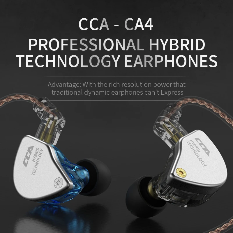 CCA CA4 1BA+ 1DD наушники-вкладыши гибридные в ухо наушники HIFI монитор наушники для бега с detachable Detach 2PIN кабель