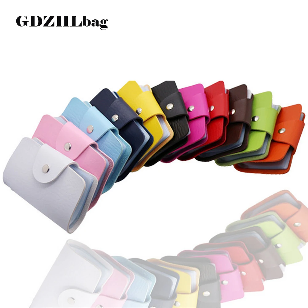 

2018 Fashion Men's Women Leather Credit Card Holder/Case Card Holder Wallet Business Card Package PU Leather Bag B031