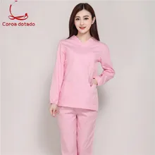 Ручная стирка одежды из чистого хлопка с длинным рукавом щетка ручная служба косметолога обслуживание операционная комната женский доктор униформа