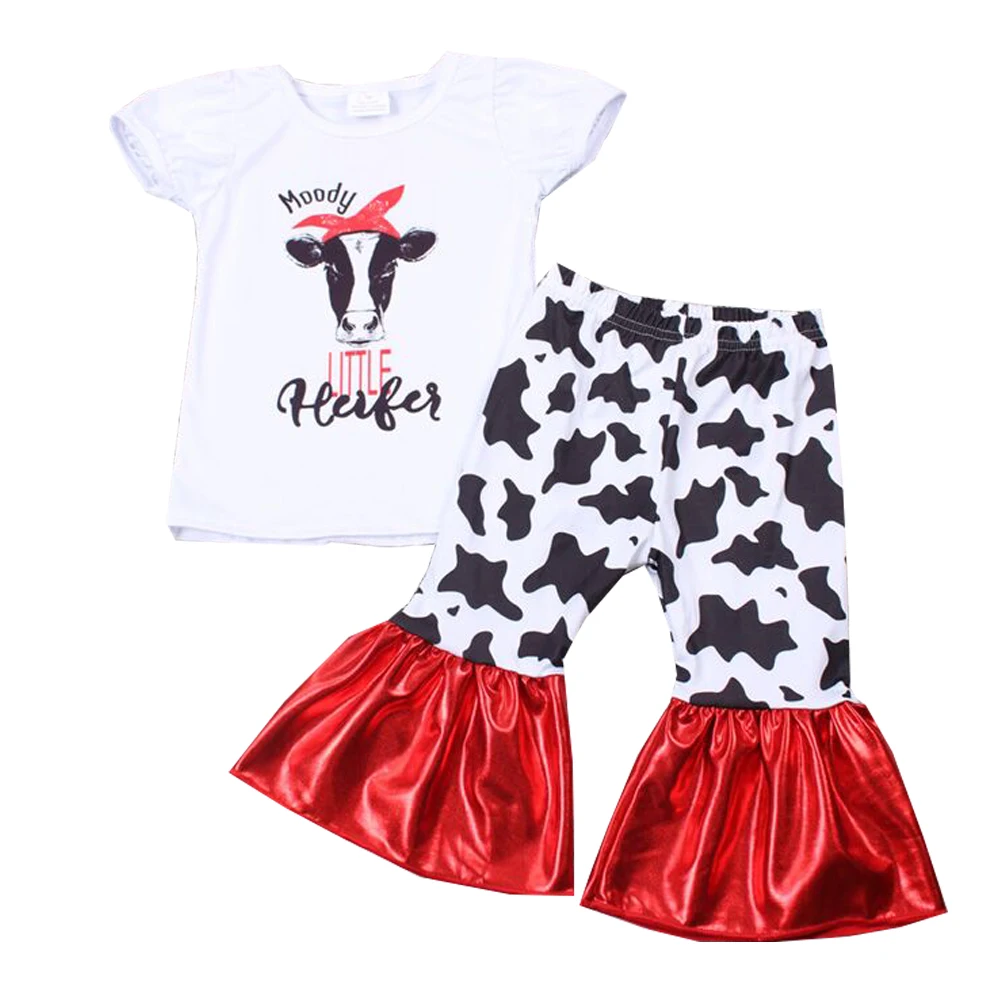 

Moody Cow Style Girls Outfits Cute Casual Kids Capri Clothes sets Boutique Children Fashion Clothing