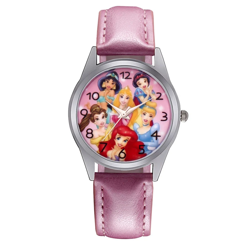 

Cartoon Cute pretty girl style Children's Watches Kids Students girls Quartz Pink Leather strap Wrist Watch JC26