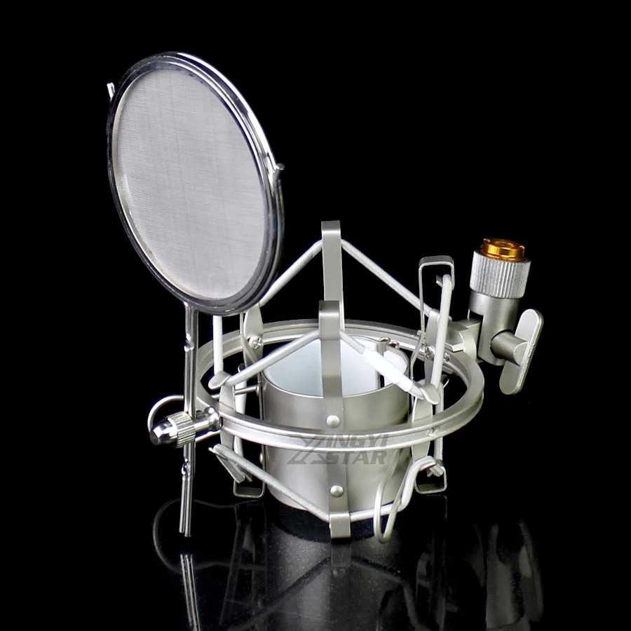 Металлический ударопрочный стенд, микрофон-паук, поп-фильтр, микрофон, изоляционный щит, ветрозащитная пена для Telefunken C12 M80 M81 AK47 AR51
