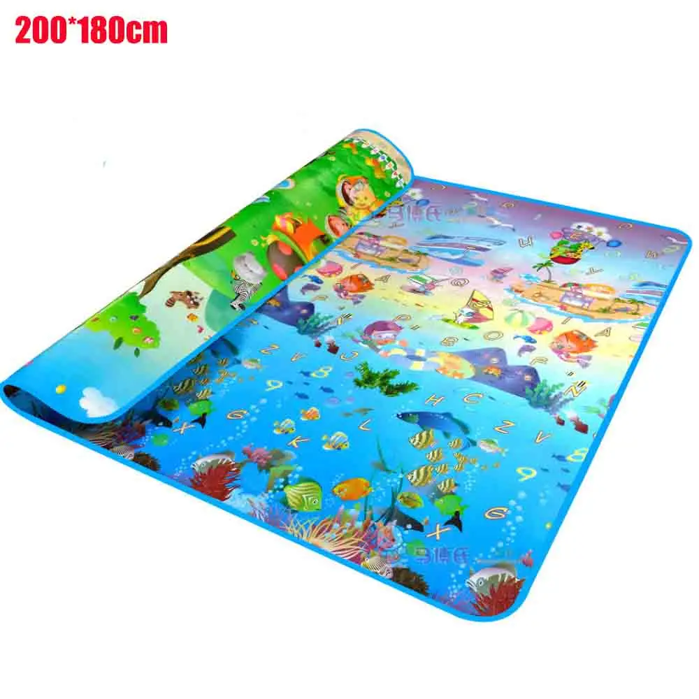 

Baby Crawling Mat Sided Pattern Animal+ocean 2*1.8m Baby Play Mat Baby Carpet Soft Floor Kids Baby Playmat Outdoor Carpet Child
