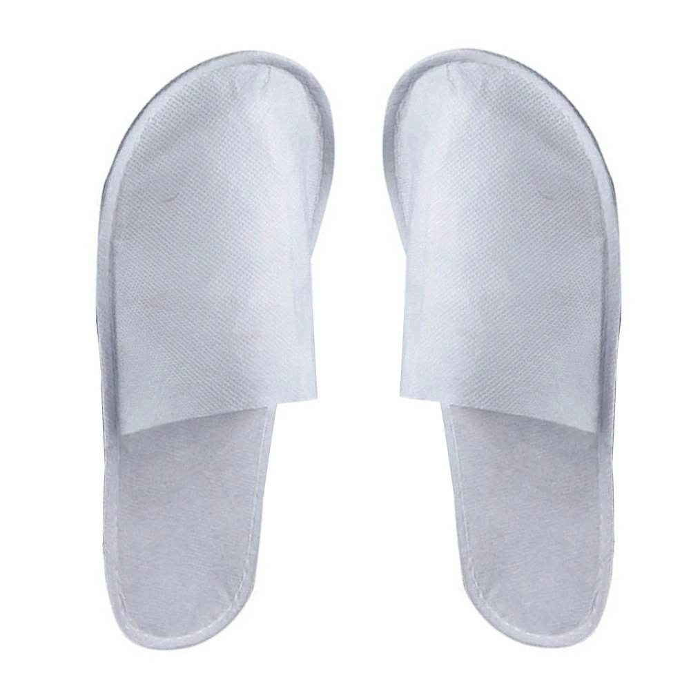 

Men Women Sanitary Party Bathroom Guest Spa Fluffy Closed Toe Disposable Slipper Home Travel Non Slip Hotel Use 10 Pairs