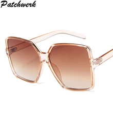 Негабаритные солнцезащитные очки цвета шампанского для женщин океанские карамельные дамские оттенки большая оправа солнцезащитные очки оправа UV400 защита