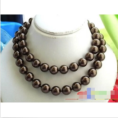 

33" 14MM CHOCOLATE ROUND SOUTH SEA SHELL PEARL NECKLACE(p993) ^^^@^Noble style Natural Fine jewe FREE SHIPPING