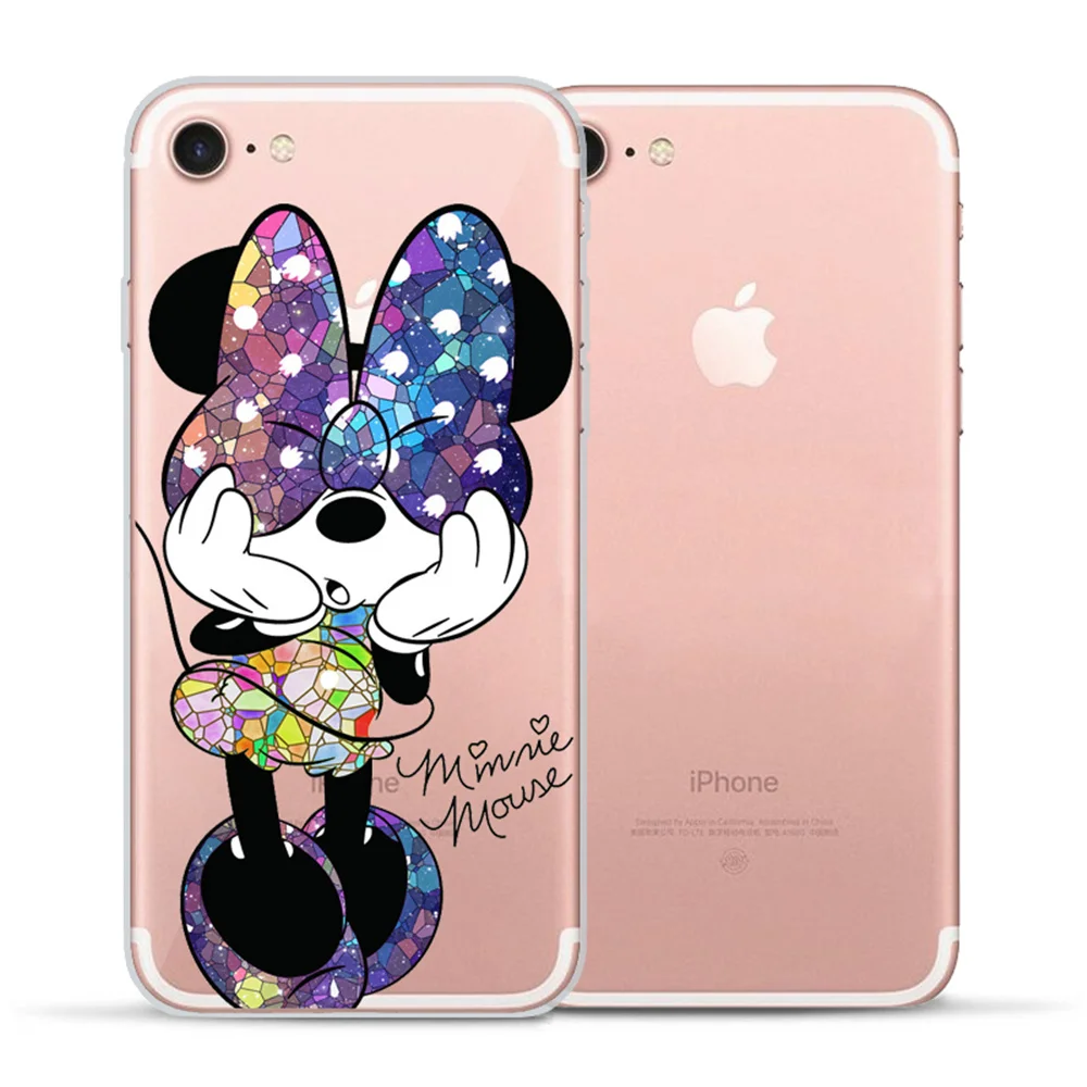 Cute Minnie Soft silicone Case For Funda iPhone 8 case X XS Max XR 6 6S 8 8Plus 5 5S SE Lovely Mickey for coque iPhone X Etui