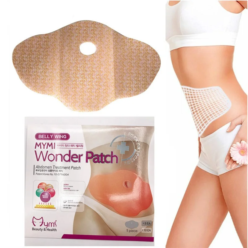 Free shipping 10Pcs Mymi Wonder Patch Quick Slimming Patch Belly Slim Patch Abdomen Fat burning Navel Stick Slimer Lift Tool