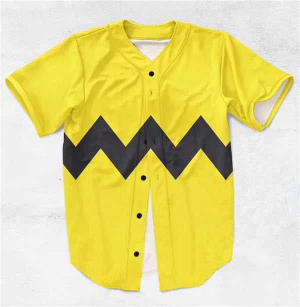 Real-USA-Size-Custom-Made-Fashion-3D-Sublimation-Print-Charlie-Brown-Print-Baseball-Jersey-Plus-Size