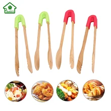 Натуральный Бамбук Еда барбекю шведский стол тостер Щипцы деревянный выпечки Кухня Пособия по кулинарии Еда хлеб снэк-clip Принадлежности для шашлыков Принадлежности для ухода за кожей