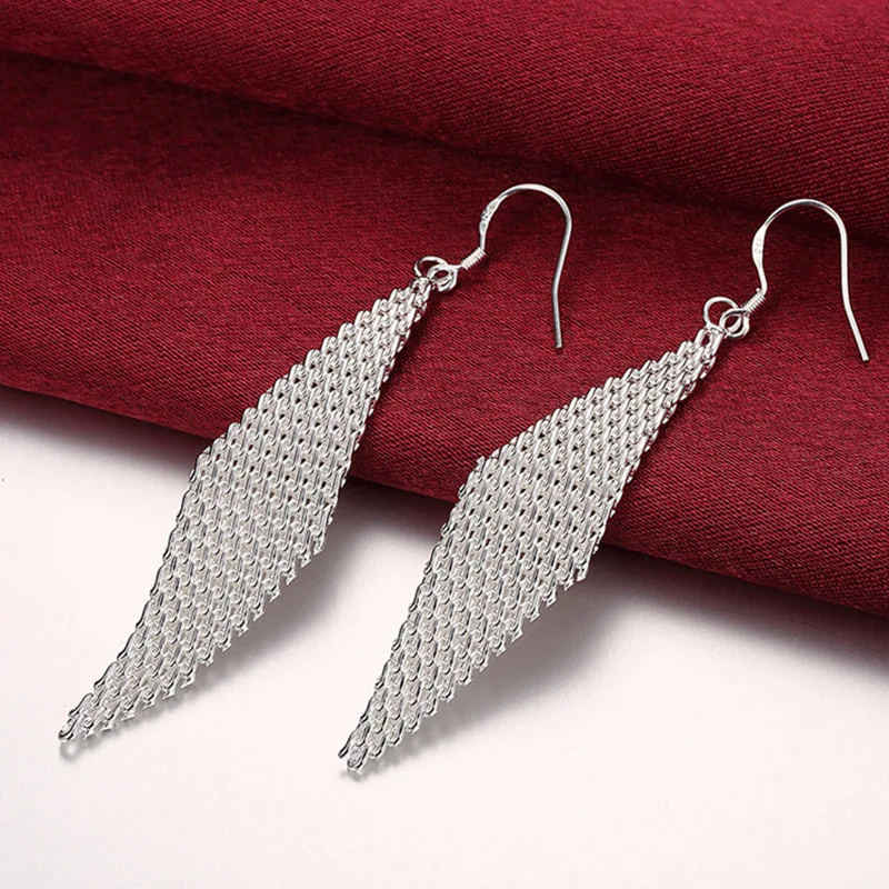 

925 Silver Color Fashionable Bohemia Network Earrings For Women Sterling-Silver-Jewelry