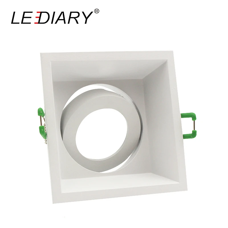 

LEDIARY Square Double Rings Downlight Anti-glare Fitting MR16 GU10 85-265V 90mm Cut Hole Deep Concave Recessed Ceiling Spot Lamp