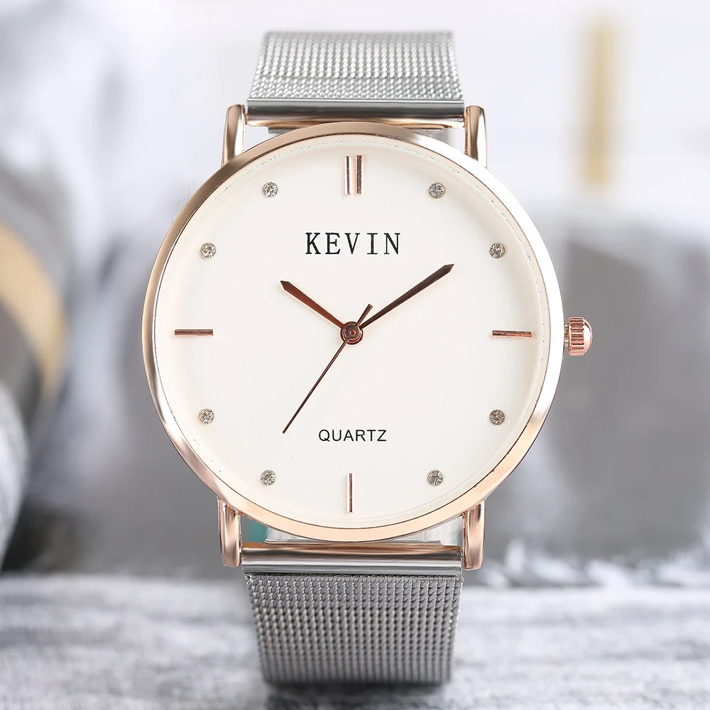 

KEVIN Fashion Simple Style Women Wristwatch Ladies Dress Casual Sport Quartz Watches 2018 New Arrival Mesh Bnad Reloj Hombre