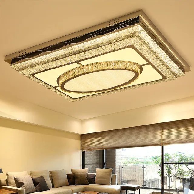 Crystal Light Living Room Lamp Rectangular Simple Modern High End Crystal Light Living Room Lamp Rectangular Simple Modern High End Luxury Home Lobby Lights Led Ceiling