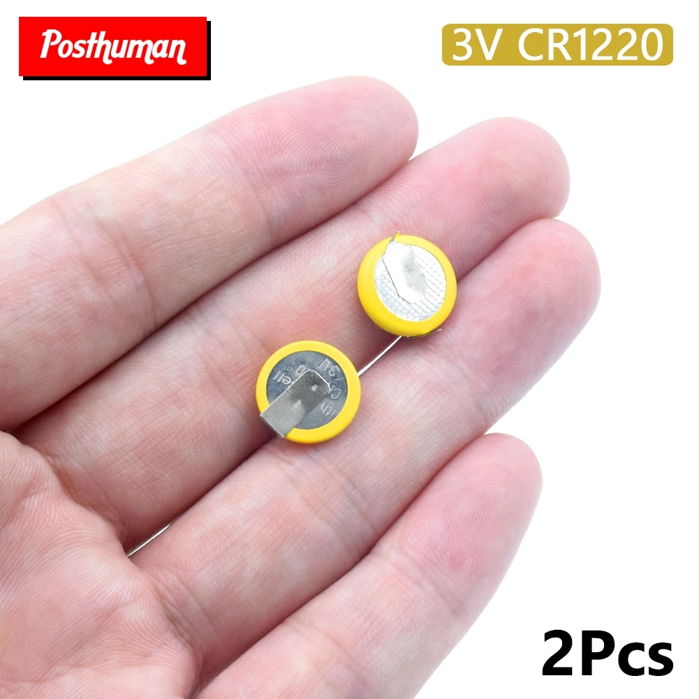 

2pcs CR1220 Button Soldered Battery For E-dictionary Medical Device Coin Cell Battery With 2 Solder Tabs Pins