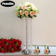 PEANDIM 55cm Tall Acrylic Wedding Table Centerpiece Home Party Wedding Flowers Decor Road Leads Flower Rank
