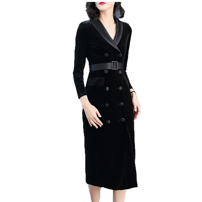 

Fashion dress women autumn winter new M-2XL plus size red black europe and america long sleeve V-neck slim dress feminina JD458