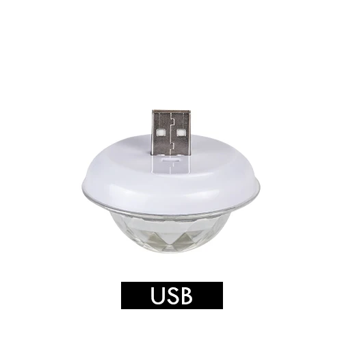 White USB EeeToo USB диско шар светильник светодиодный портативный звук вечерние светильник s DC 5 В кристалл магический шар красочный эффект мини сценический светильник светильники диджея - Цвет: White USB