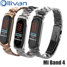 Металлический ремешок из нержавеющей стали для Xiaomi mi Band 4 браслет mi Band 4 ремешок для mi Band 4 аксессуары браслет mi Band 4