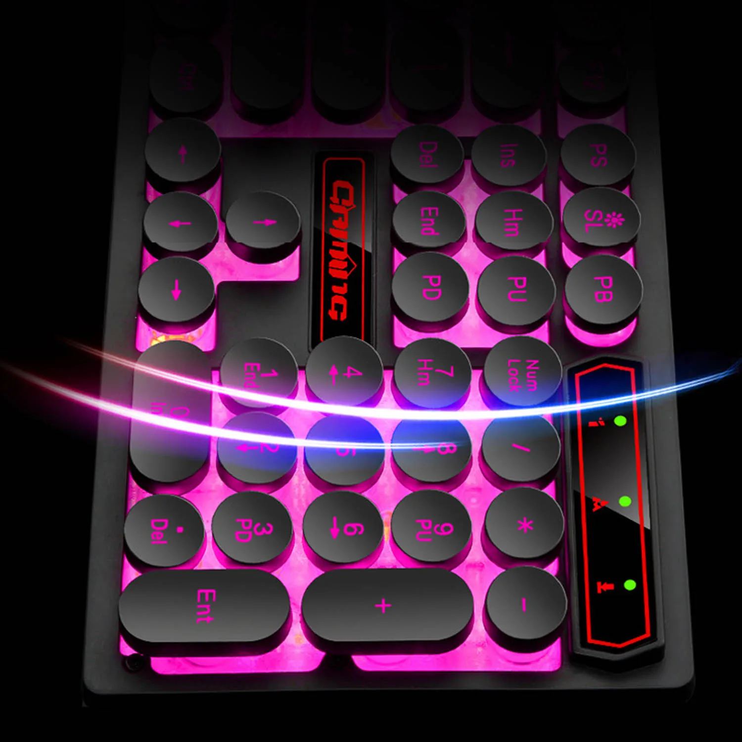  Elisona 104 KeysRetro Typewriter Style Anti-Ghosting USB Wired Backlit Gaming Keyboard Gamer Keypad