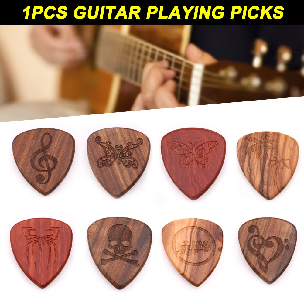 

Guitar Playing Picks Solid Wood Fingerpicks For Musical Instrument Accessories BB55